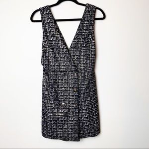 NWT Zara Tweed Print Pinafore Mini Dress XS